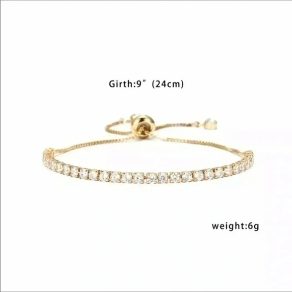 Gold & Rhinestone Adjustable Bracelet NWT - Picture 2 of 2